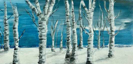 Birches On A Frozen Lake